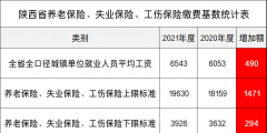 2022年陜西養(yǎng)老保險繳費基數(陜西社?；鶖狄挥[表)