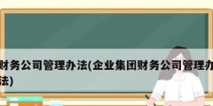 財務公司管理辦法(企業(yè)集團財務公司管理辦法)