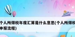 個(gè)人所得稅年度匯算是什么意思(個(gè)人所得稅申報(bào)流程)