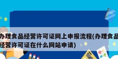 辦理食品經(jīng)營許可證網(wǎng)上申報(bào)流程(辦理食品經(jīng)營許可證在什么網(wǎng)站申請(qǐng))