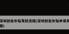 深圳創(chuàng)業(yè)補貼發(fā)放流程(深圳創(chuàng)業(yè)補貼申請步驟)