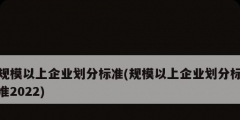 規(guī)模以上企業(yè)劃分標準(規(guī)模以上企業(yè)劃分標準2022)