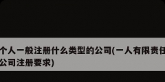 個(gè)人一般注冊(cè)什么類(lèi)型的公司(一人有限責(zé)任公司注冊(cè)要求)