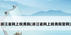 浙江省網(wǎng)上稅務局(浙江省網(wǎng)上稅務局官網(wǎng))